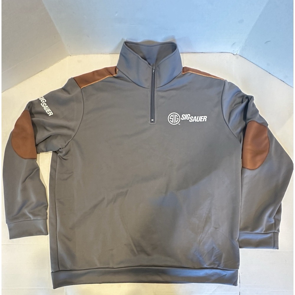 Sig Sauer Sweatshirt Quarter Zip Pullover Long Sleeve Gray Men's 3XL